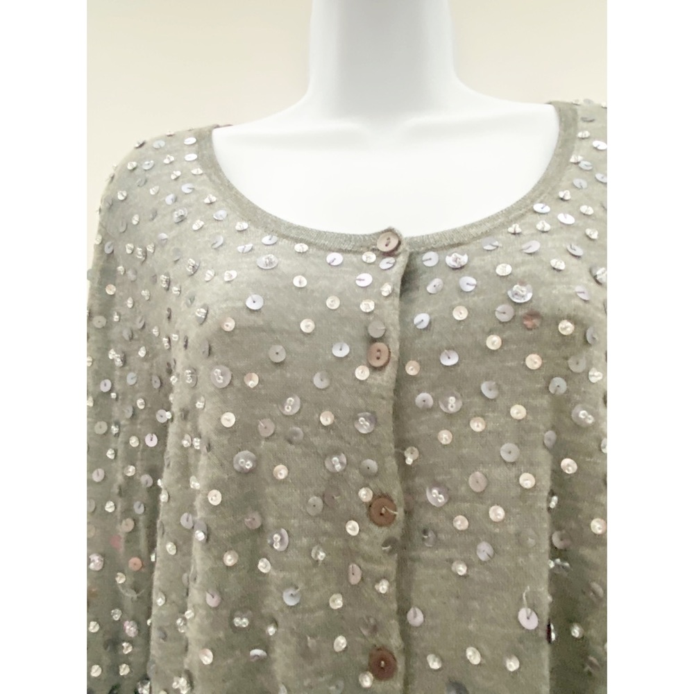 Halogen Button Down Sequined Sweater - image 4